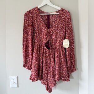 Floral V-Neck Long Sleeve romper